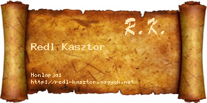 Redl Kasztor névjegykártya